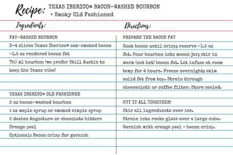 Texas Iberico® Bacon–Washed Bourbon & Smoky Old Fashioned
