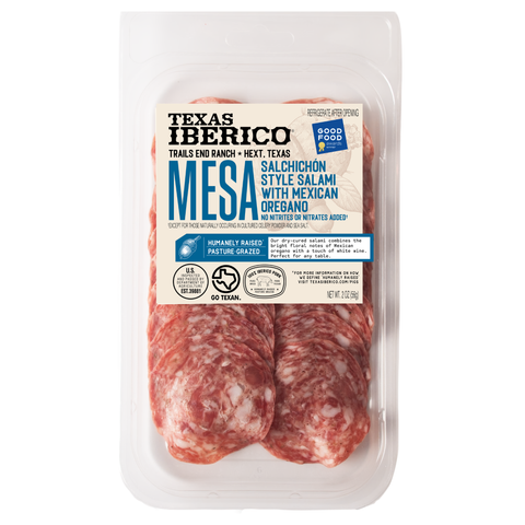 Texas Iberico Sliced Mesa Salami | Mexican Oregano | 100% Iberico Pork | 2 oz